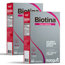 BIOTINA - Katiguá Dosis Máxima Formación y Mantenimiento de Cabello y Piel - 60 Cápsulas Rígidas • 60 Dosis Plata