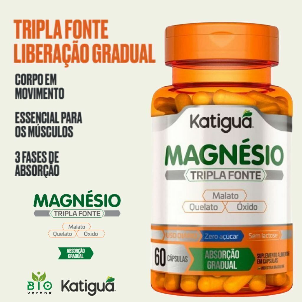 Magnésio Tripla Fonte - 60 Cápsulas – Katiguá